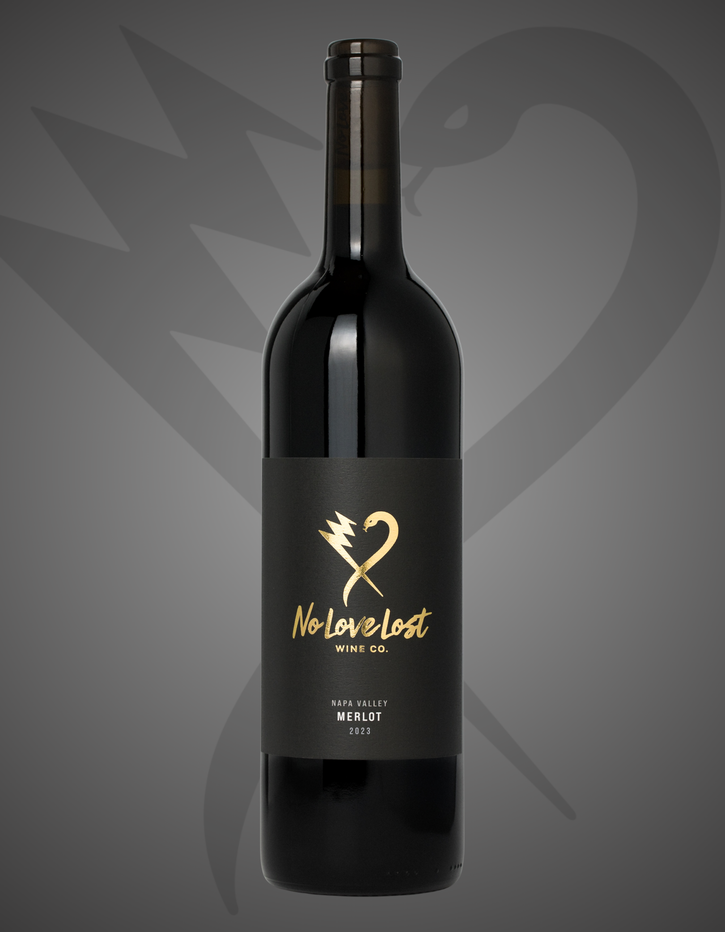 2023 No Love Lost Napa Valley Merlot — single-vineyard wine from head-trained vines in Chiles Valley, eastern Napa Vaca Mountains. Aged 20 months in 50% new French oak, offering aromas of fennel and rhubarb with flavors of Bing cherry, cranberry, leather, baking spice, and dark tobacco. Elegant, structured natural Merlot at 13.8% ABV.