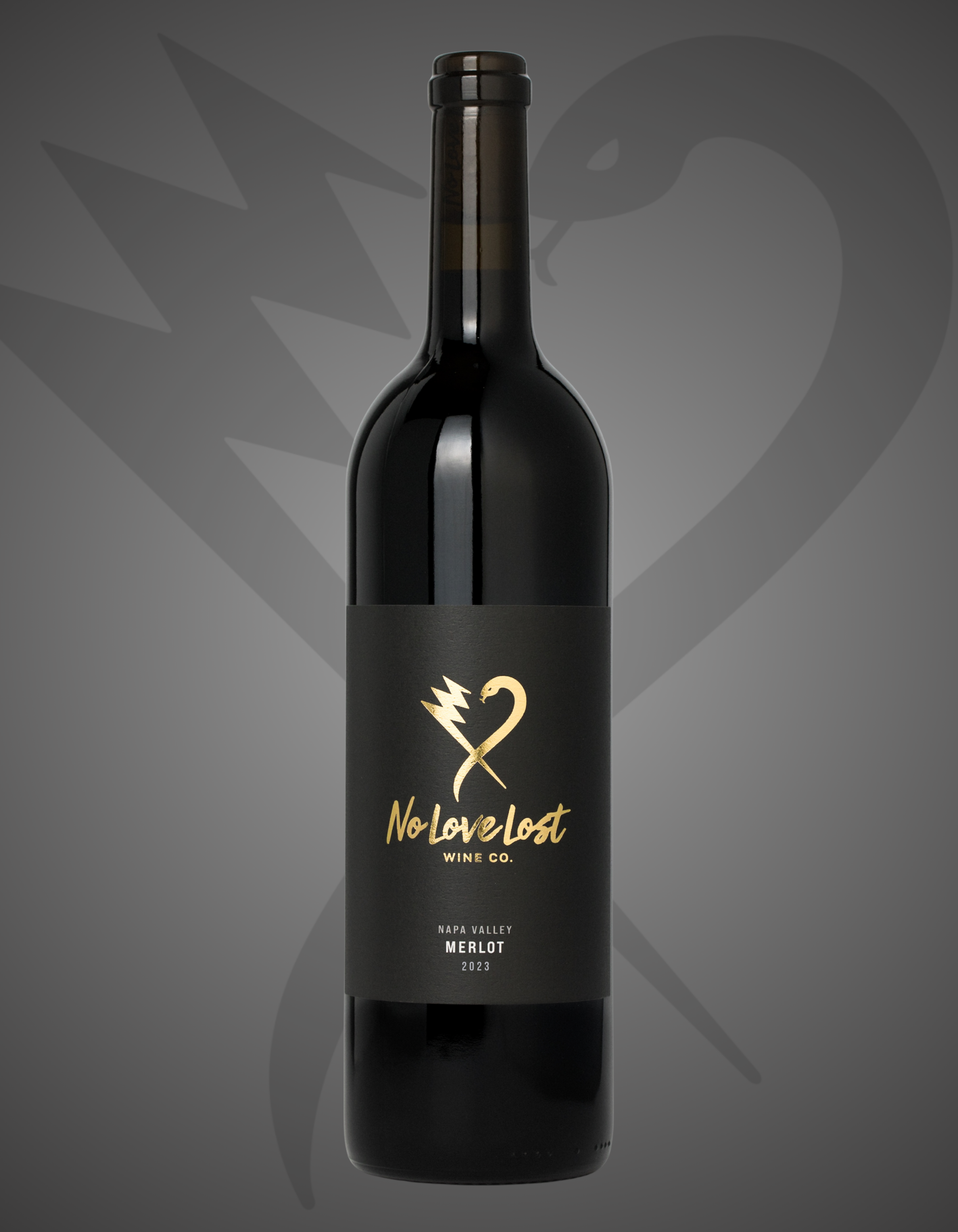 2023 No Love Lost Napa Valley Merlot — single-vineyard wine from head-trained vines in Chiles Valley, eastern Napa Vaca Mountains. Aged 20 months in 50% new French oak, offering aromas of fennel and rhubarb with flavors of Bing cherry, cranberry, leather, baking spice, and dark tobacco. Elegant, structured natural Merlot at 13.8% ABV.
