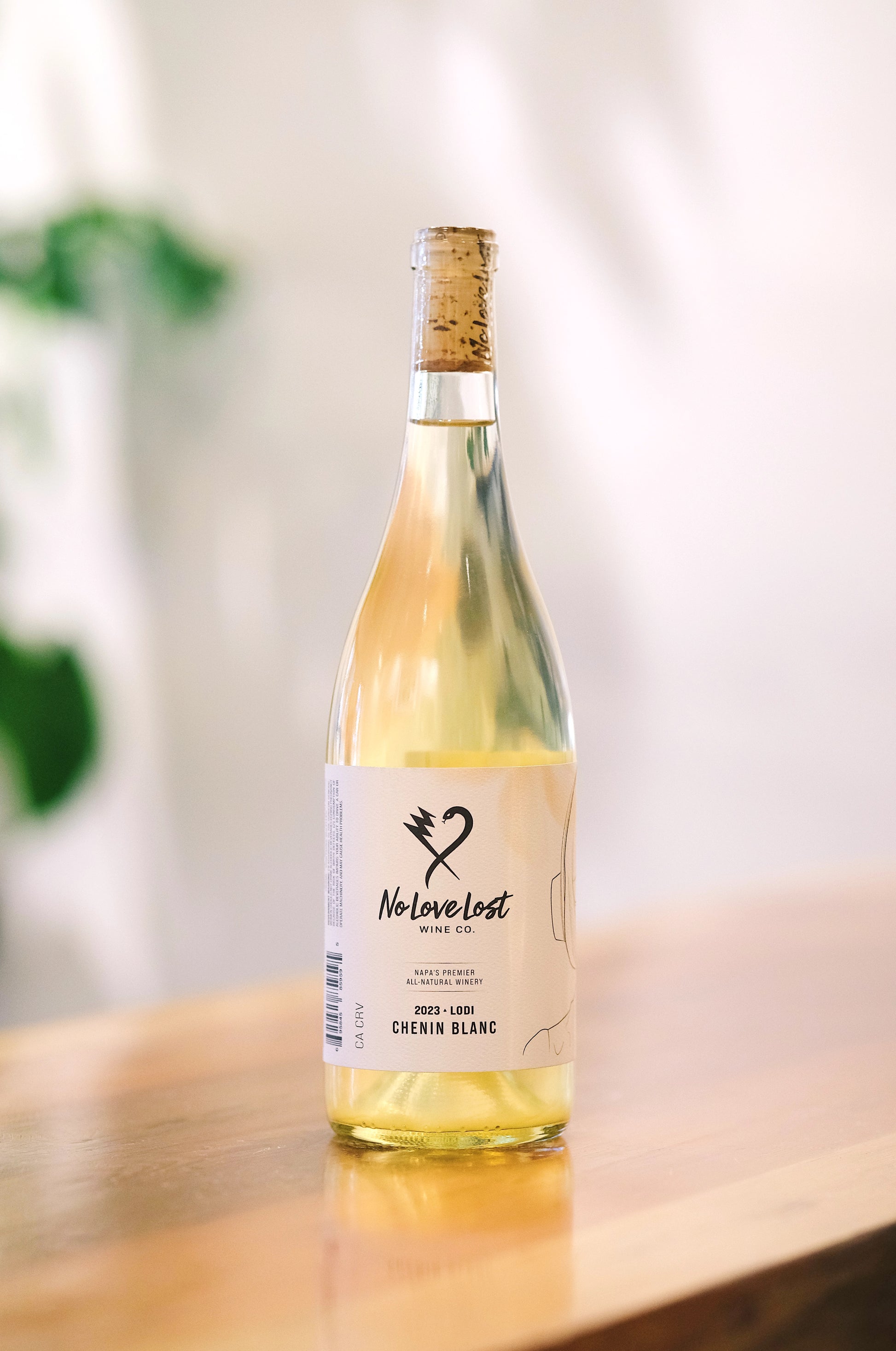 2023 No Love Lost Lodi Chenin Blanc natural wine – a crisp, refreshing organic white wine from California's Lodi region, featuring bright citrus notes and crafted with sustainable, natural winemaking techniques.